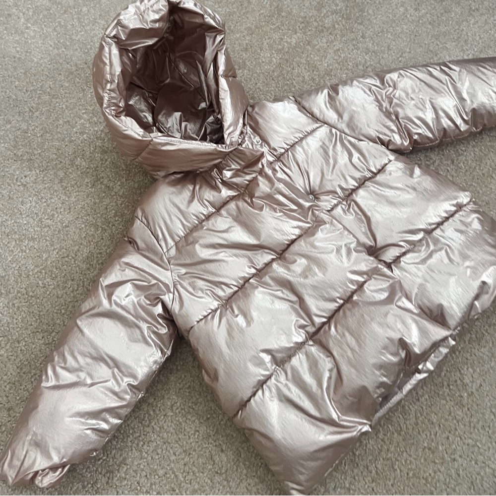 Zara Toddler Girl’s Pink Metallic Puffer Winter Jacket